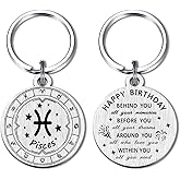 Alotozo Zodiac Keychain - 12 Constellations Birthday Gifts for Men Women - Virgo Libra Scorpio Sagittarius Bday Keyring