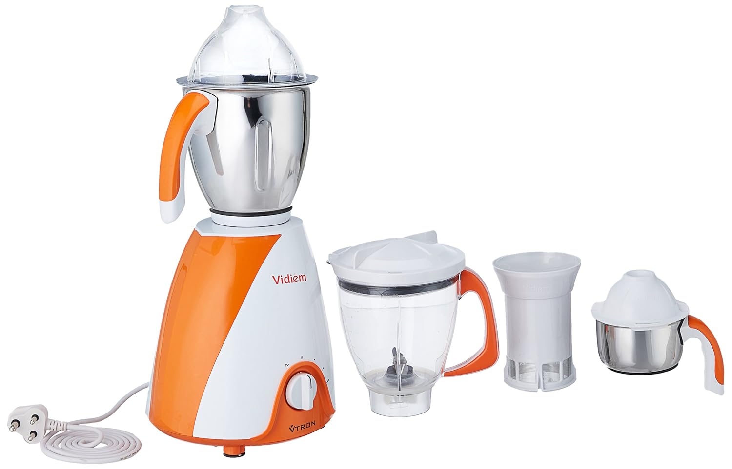 Buy Vidiem Vtron MG 509A 750Watt Mixer Grinder with 2 Jars (Orange