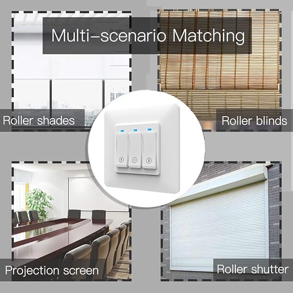 MOES Alexa Interruptor Persianas WiFi Inteligente Para Cortinas Persianas Enrollables y Estores Electrico motor Domotica Compatible con Smart Life Tuya Alexa y Google Home