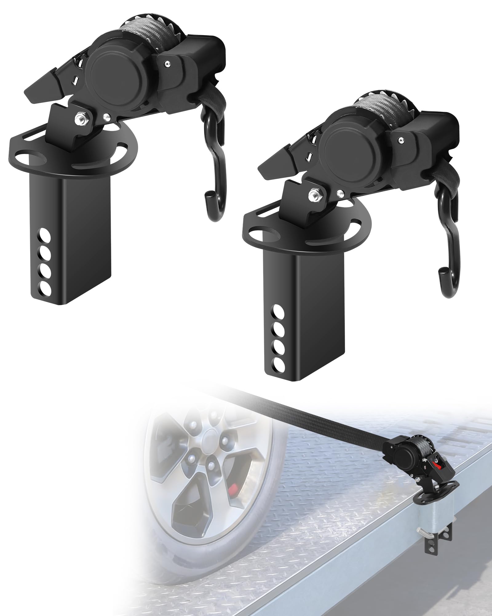 Photo 1 of ****************MISSING 1 OF THEM***************
Dual-Pivot Retractable Trailer Bed Ratchet Straps, Multi-Angle Rotation, 2'' x 10' Ratchet, Compatible with Trailer Golf Cart, Snowmobile, Motorcycle, ATV, UTV (2P)