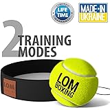 LOM Fight Ball Reflex, Boxing Ball, Softer Than Rubber Ball, Boxing Equipment, Trainer for Workout and Fitness, Boxing Headband with String and Boxing Tennis Ball for speed punch and for All Ages
