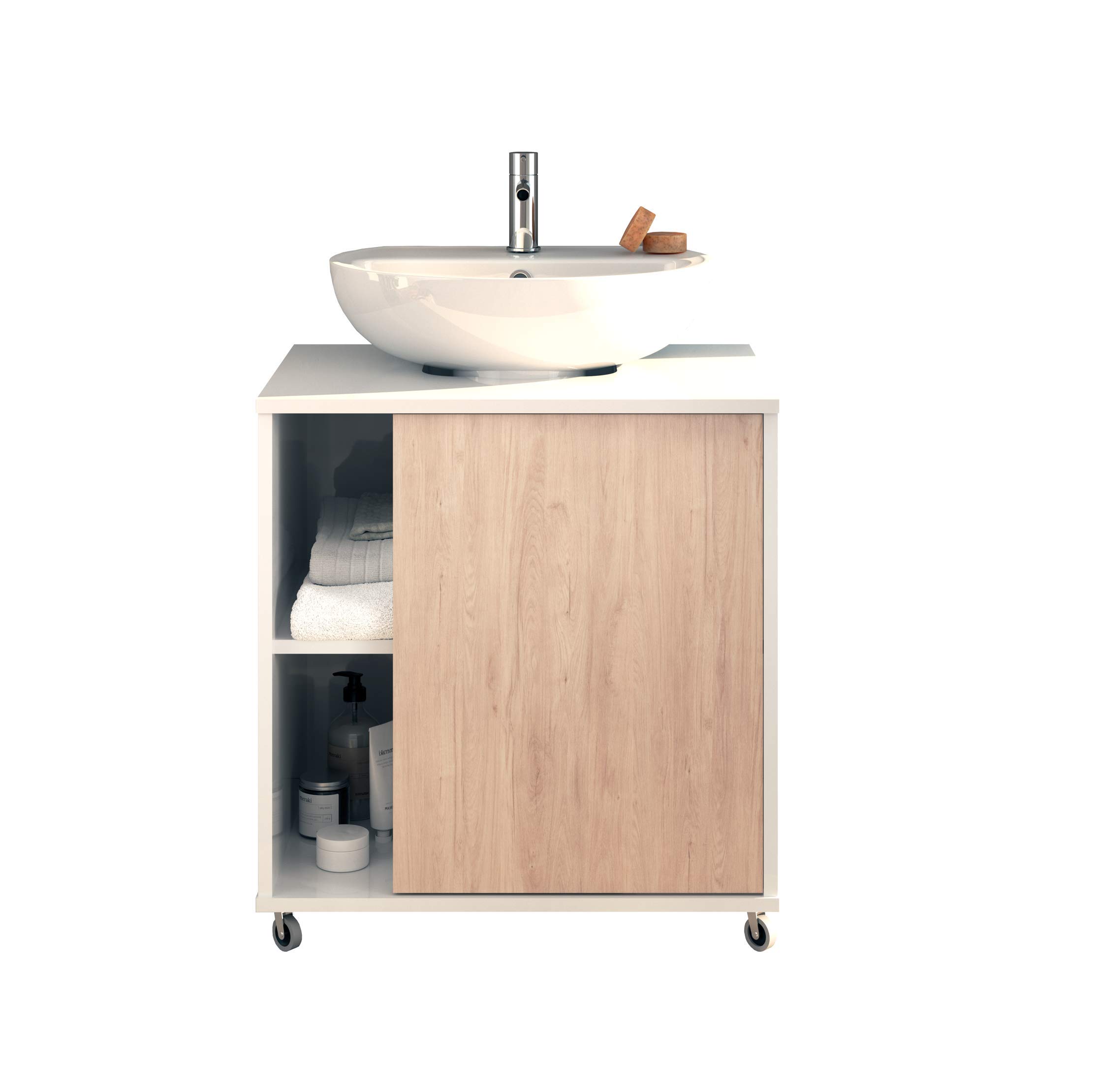 MUEBLES-PITARCH-Sintra-Mueble-para-Tapar-Pie-de-Lavabo-Aglomerado-de-particulas-y-melamina-de-Alta-Densidad-Combinado