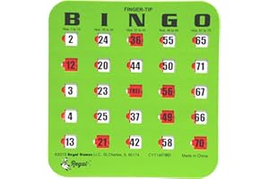 REGAL GAMES Regal Bingo Bulk Bingo Cards with Sliding Windows - Reusable Large Print Bingo Game Cards for Adults Large Group - 25 Pack, Green