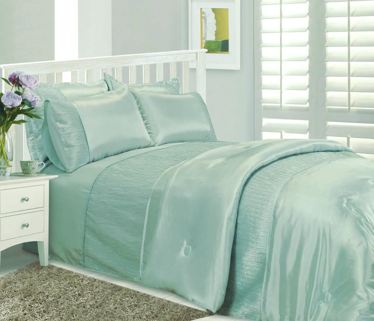 Emperor Size Bed Serene Duck Egg Blue, Duvet / Quilt Cover Bedding Set