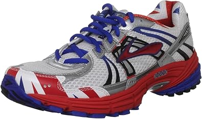brooks shoes red white blue