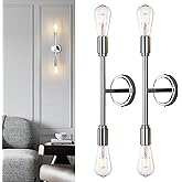 Phansthy Wall Sconces Set of Two, Modern Sconces Wall Lighting Fixtures, 2-Light Bathroom Light Over Mirror, Indoor Ceiling L