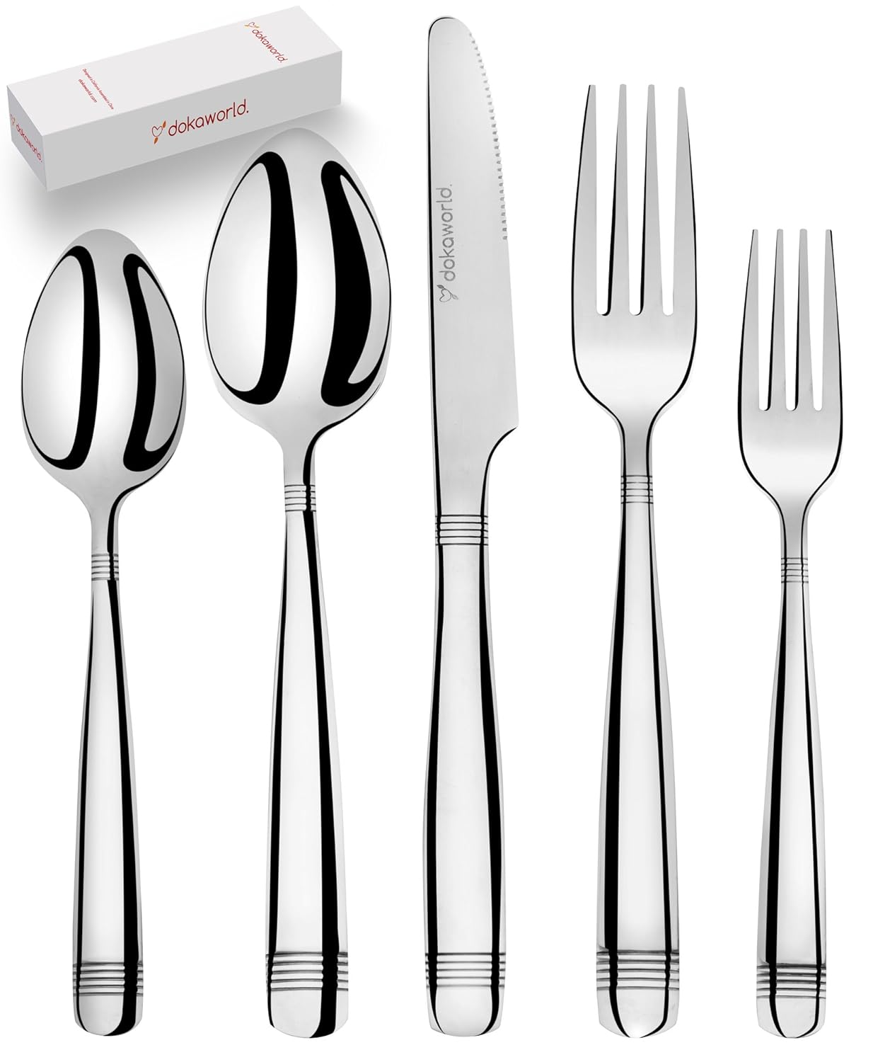 Flatware Set By Dokaworld Delicate Flatware Set Of 20Pieces For 4 People 18/10 Stainless