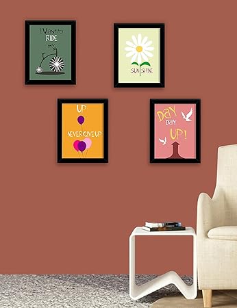 Paper Plane Design Synthetic Photo Frame Set (21 cm x 29.7 cm x 6 cm, Set of 4)