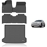 KELCSEECS Floor Mats & Cargo Liner Custom for 2022-2024 Hyundai Ioniq 5 Unmovable Center Console (Fixed Center Console) Automotive All Weather Cargo Mat Floor Liners IONIQ 5 Trunk Mat Accessories