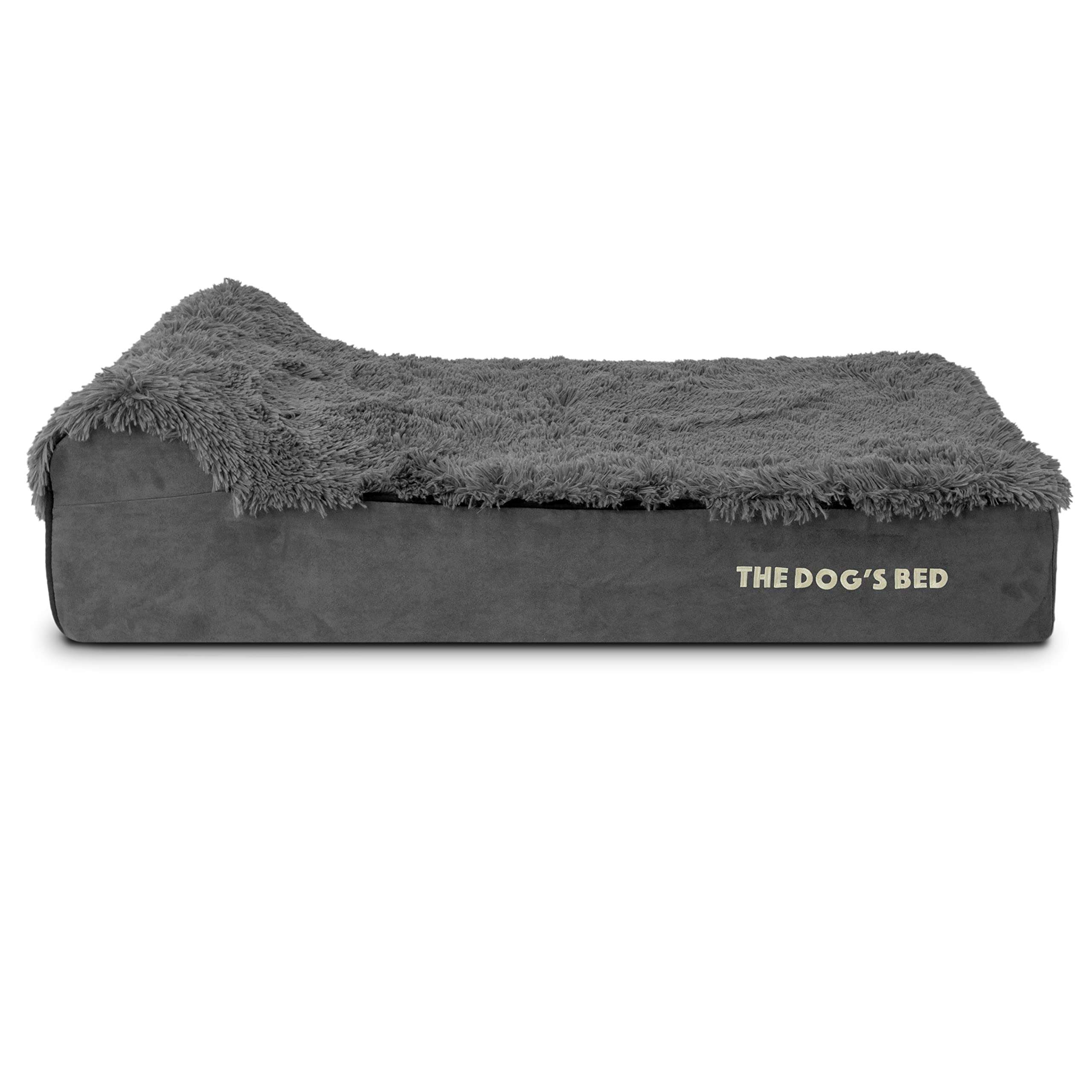 The Dog’s Bed Cover – Replacement Cover, Grey Fur, Large, 15cm