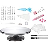 Kiss Sheeps 159-Pcs Cake Decorating Kit with Turntable, 48 Icing Tips, Spatulas, Pastry Bags, Icing Scrapers & More - Complet