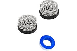 LUCKXUANYUAN (2pack) Stainless Steel Mesh Strainer ¾ Inch -14 Inter Filter, with PTFE Tape Compatible with Livewell Pumps, MA-023 Screw on Strainer for Livewell Pump, Aerator, HVAC Drain interfilter
