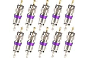 UMONIE 10-Pack European Large Bore A/C Schrader Valve Core - Compatible with MT1544, BMW 64536922944, Mercedes Mini 0008320285, VW 8E0820855 - for 134A & R12 Systems - AC Valve Core Kit
