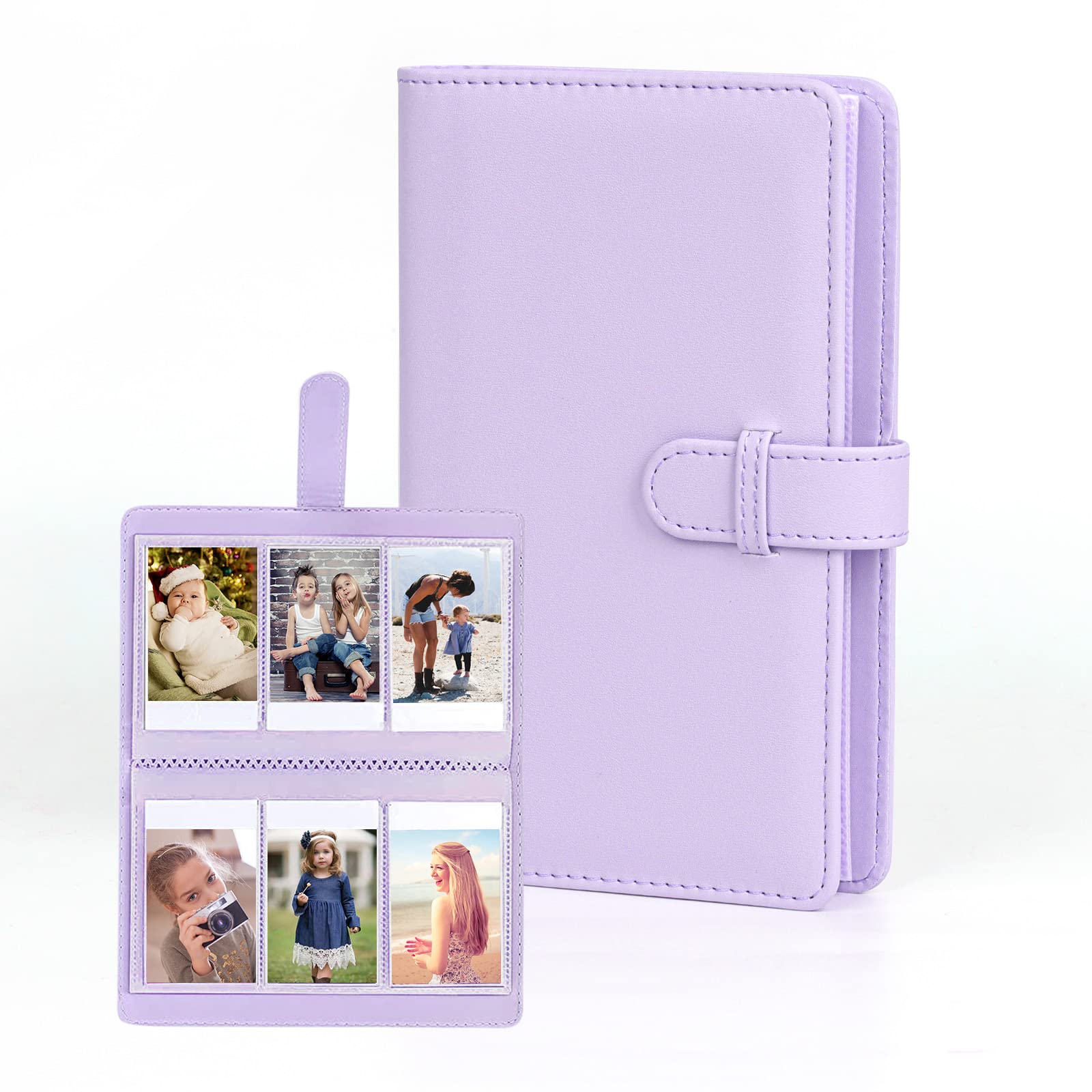 Easy Hood Instax Mini Photo Album, Kpop Photocard Binder, 108 Pockets for Fujifilm Instax Mini EVO/12/11/8/9/7s/25/70/90 Mint Zip Instant Camera Printer, Polaroid Photo Album Memory Book, Purple
