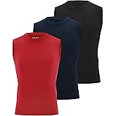 Poekuao Boys Sleeveless Compression Shirt Kids Athletic Tank Tops Youth Quick Dry Workout Undershirt for Football