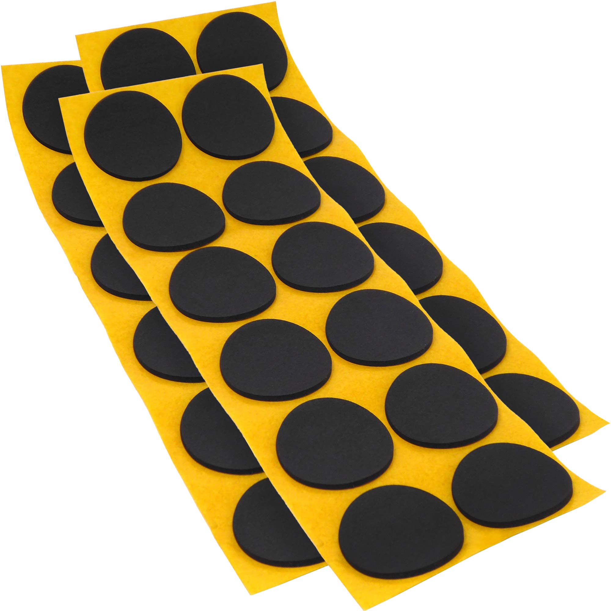 Adsamm® / 36 x self-adhesive anti-slip pads made of EPDM cellular rubber/ø 1.57'' (ø 40 mm) / Black/round / 0.098'' (2.5 mm) thick anti-slip glides