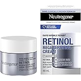 Neutrogena Anti Aging Retinol Face Cream with Hyaluronic Acid, Rapid Wrinkle Repair Regenerating Moisturizer, Fragrance Free,