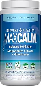 Natural Vitality Calm, Magnesium Supplement, Anti-Stress Drink Mix Powder, Gluten Free, Vegan, & Non-GMO, Original Unflavored
