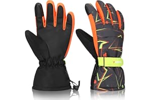 Yidomto Ski Gloves, Waterproof Touchscreen Snow Gloves, Warm Winter Gloves for Cold Weather, Thermal Snowboarding Gloves - for Men Women Kids Boys and Girls