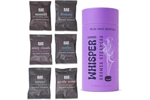 RELAX AWAY ESSENTIALS Relax Away Whisper Shower Steamers 6 Pack - Lavender Infused Aromatherapy - Moonlit, Dreamy, Misty Clouds, Mystic Woods, Serene, Soothe - Calming & Soothing - Convenient Packaging, Great Gift