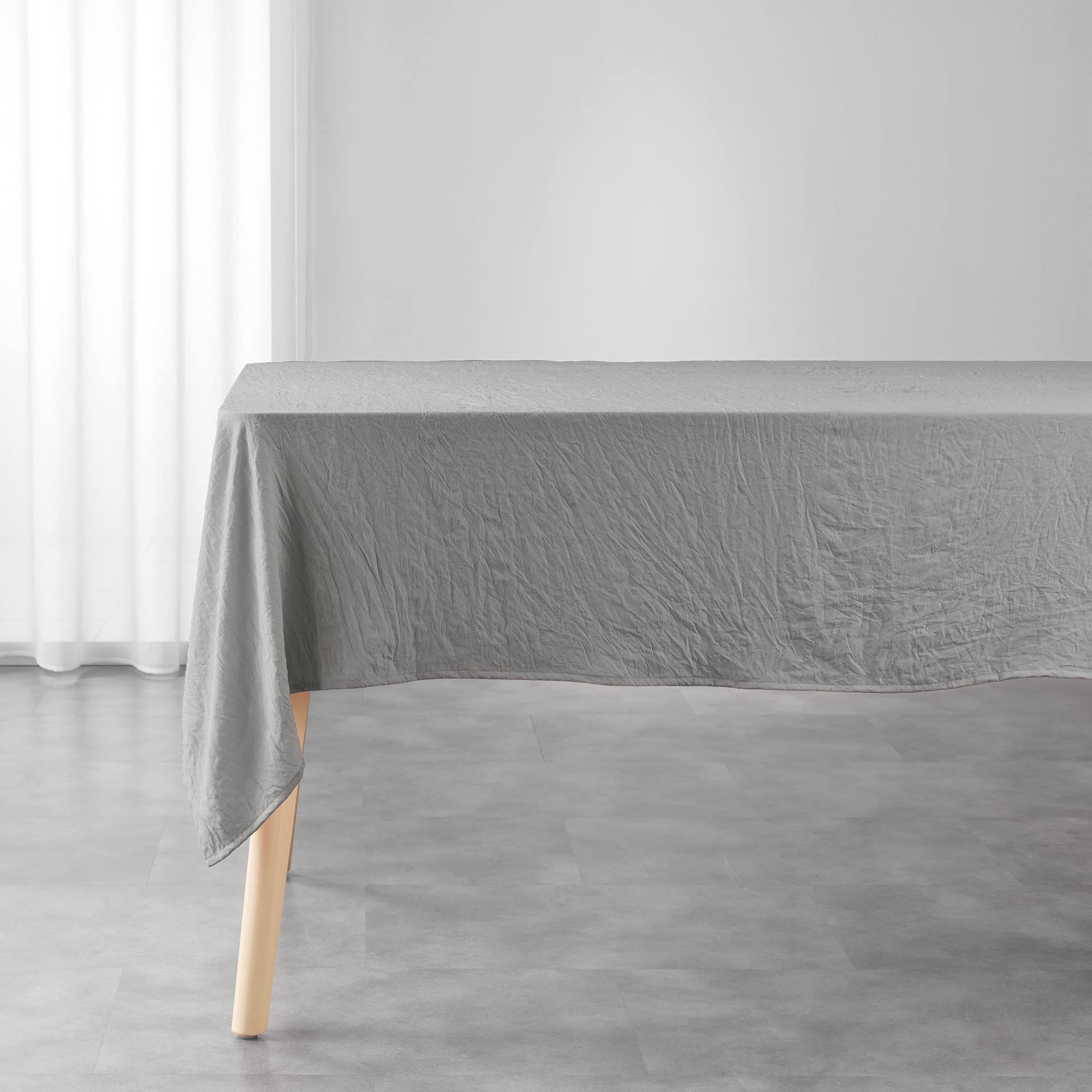 Douceur d'Intérieur Rectangular Tablecloth 140 x 240 cm Suzy Taupe Microfibre Washed