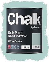 Hemway Chalk Paint Soft Blue Smoke 1L Matt Finish Chalk Furniture Paint view 1
