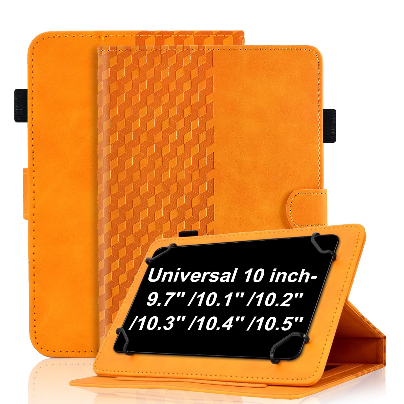 Universal Protective Case for 10-inch Tablet Premium Leather Case Folio Book Cover Multi-Angle Stand Pen Holder Universal Case Cover for 9.7'' 10.1'' 10.2'' 10.3'' 10.4'' 10.5'' Tablet,