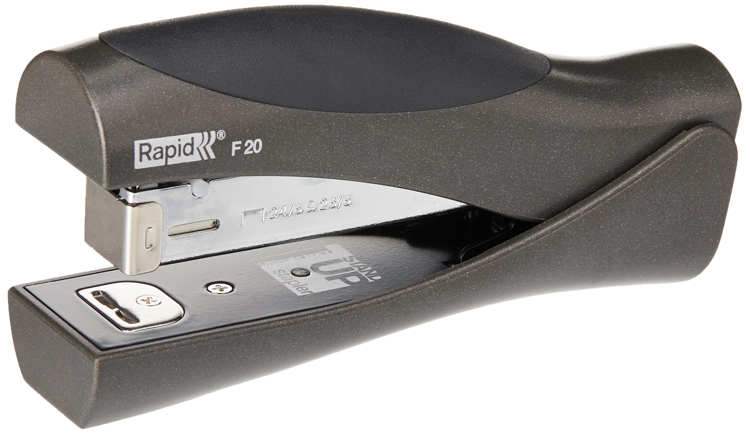 Rapid Fashion F20 Ultimate NXT Stand-up Stapler, 20 Sheet Capacity, Stapling and Tacking, Ergonomic Design, Black, 20679830