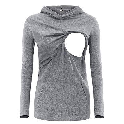 SUNNYBUY Women's Long Sleeve Nursing Top with Pocket El Salvador