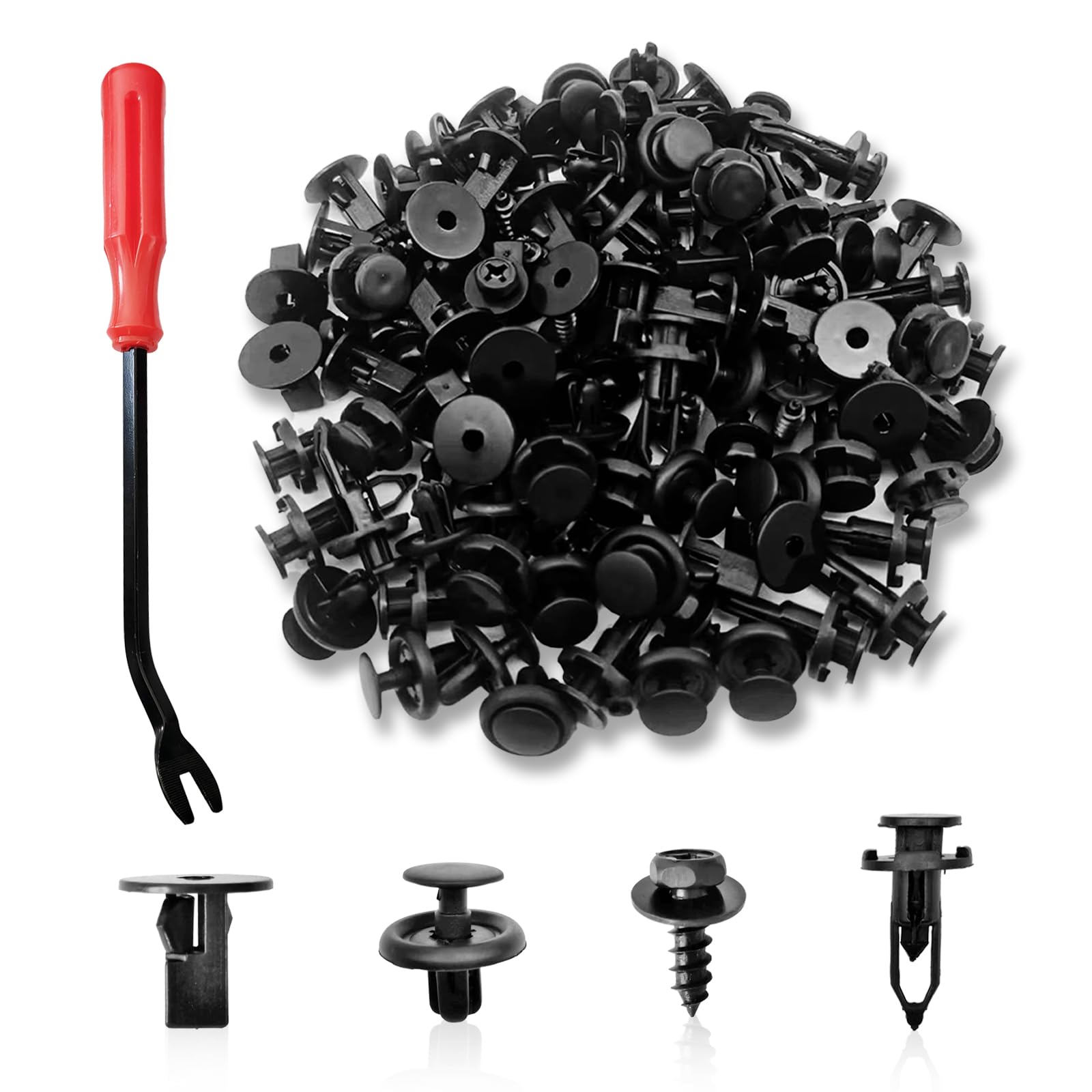Photo 1 of 120Pcs 4-in-1 Bumper & Fender Liner Clip Kit - Bumper Screw Bolt/Body Bumper Rivet Fender Clips Compatible with Toyota Lexus, Replaces 90159-60498, 52161-16010, 90189-06013, 90189-06065, 90467-07201