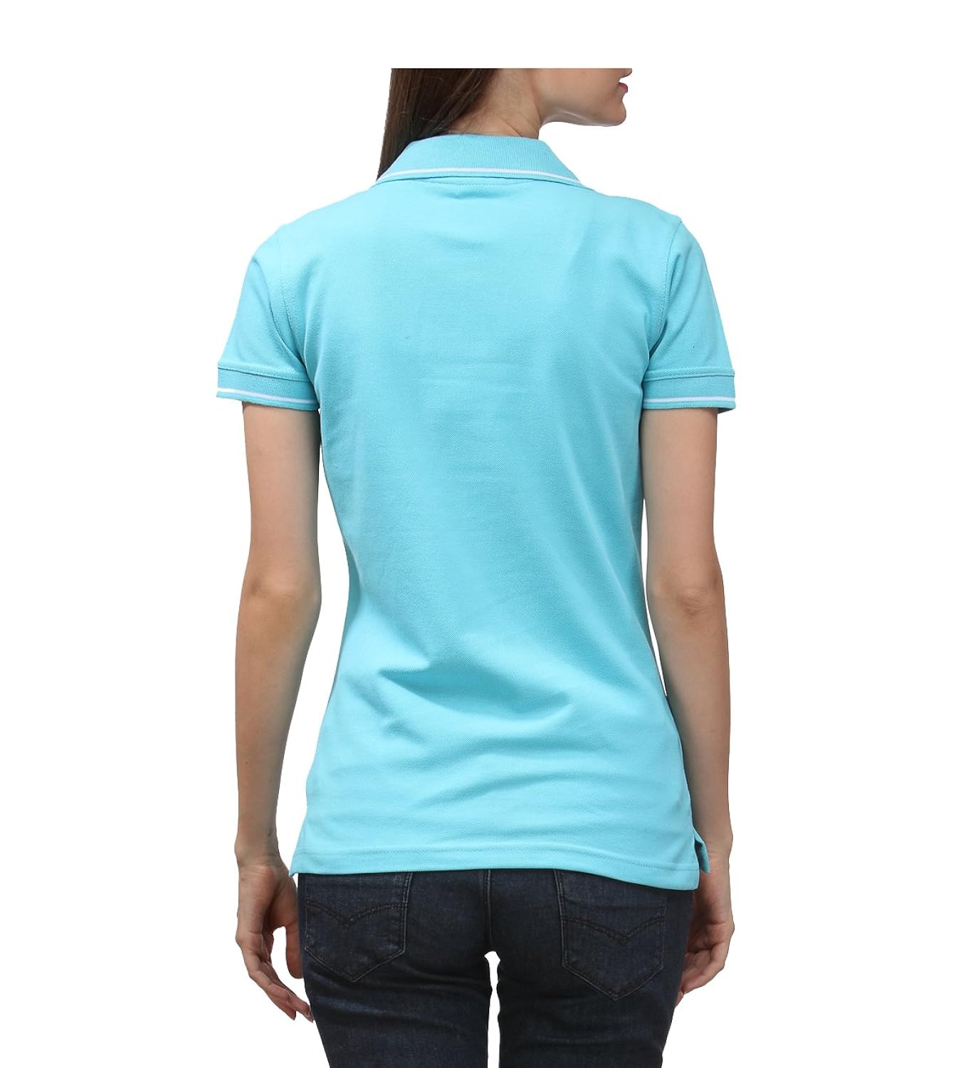 scott women's premium cotton polo t-shirt - electric blue