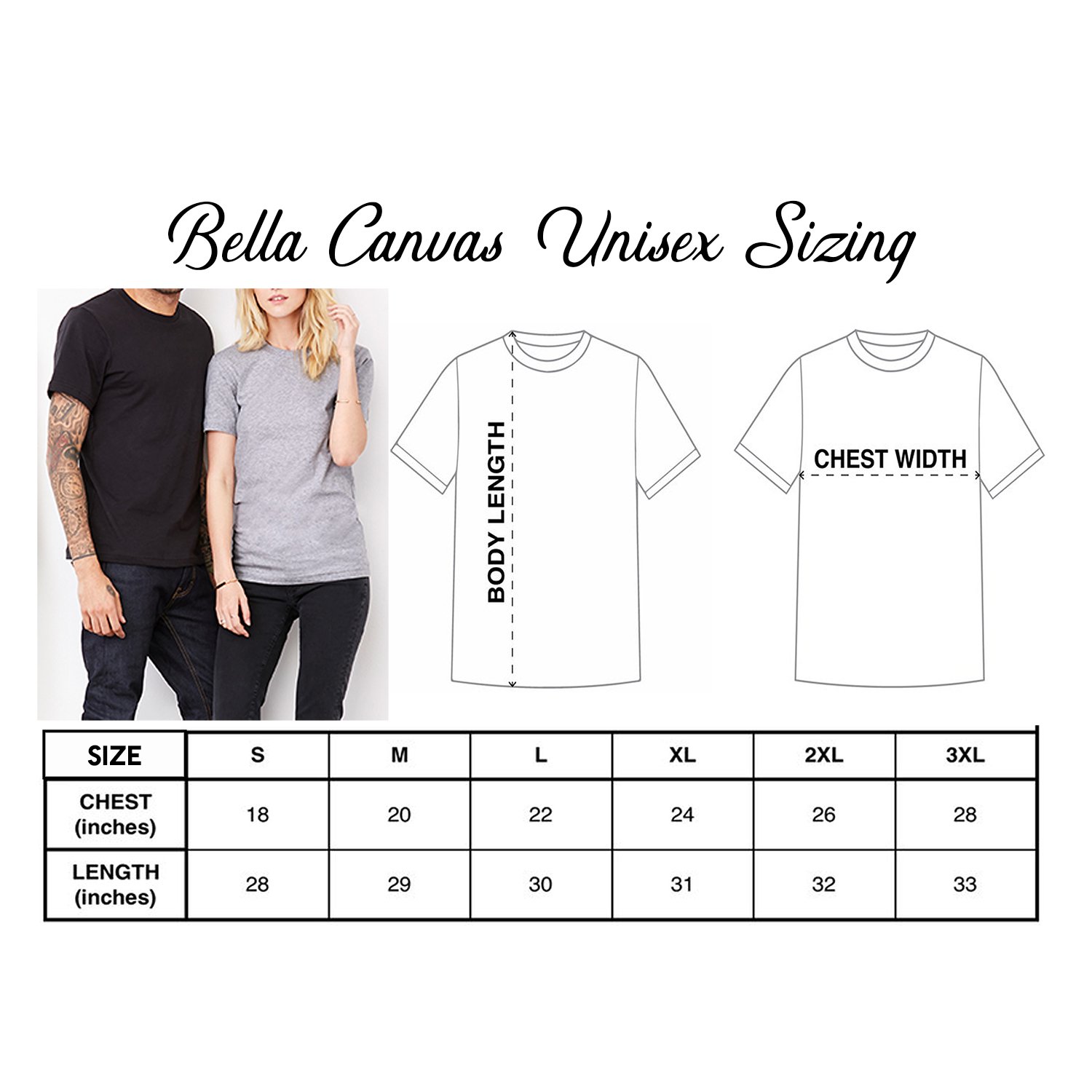 bella canvas t shirts sizing for Sale 