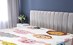 Ambesonne Cartoon Fitted Sheet, Happy Themed