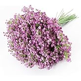 DEEMEI 15 PCS Babys Breath Artificial Flowers Fake Babys Breath Flowers Artificial Bulk Purple Gypsophila Bouquets Real Touch Faux Flowers for Wedding Floral Arrangement Party Home Decoration