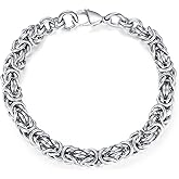 Divoti Handmade Stainless Steel Byzantine Chain Bracelet for Men | Round Mesh Design | Secure Lobster Claw Clasp Lock | Hypoallergenic, Durable Stylish, Comfortable & Waterproof Jewelry