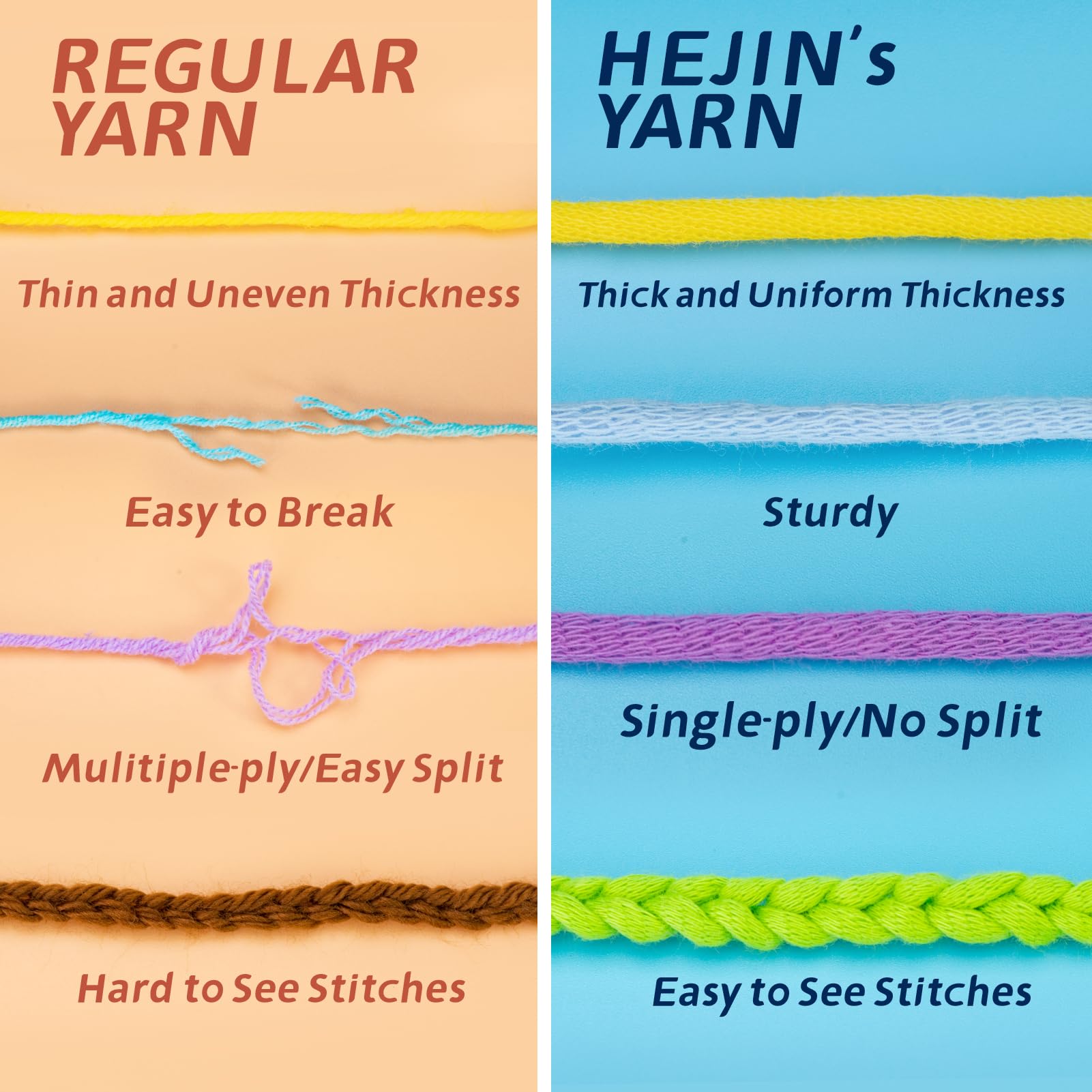 120g Rainbow Color Yarn for Crocheting and Knitting; Rainbow Yarn for Beginners with Easy-to-See Stitches;Worsted-Weight Medium #4;Yarn for Beginners Crochet Kit Making