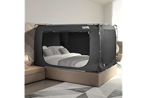 YAVIL King Size Bed Tent, Portable Sleeping Tents Dream Tents Indoor for Kids and Adult, Blackout 93% Breathable Privacy Space on Bed with Three Doors (Mattress Not Included)