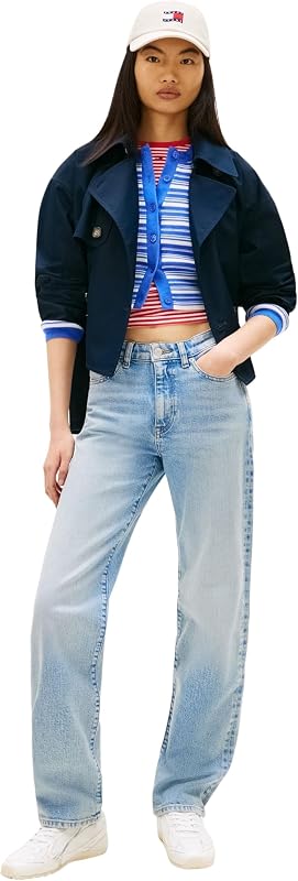 Damen Jeans Hose Kira Slim Straight Fit, Blau (Denim Light), 33W/32L — Foto 5 von 6
