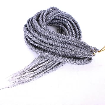Amazon Com Grey Box Braids Crochet Natural Color Hair 12inch