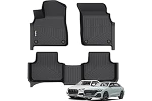 Wailtnb-All Weather Floor Mats for Audi Q7 & SQ7 Audi Q8 2020-2024 Liners Custom Fit Audi Q7 & Audi Q8 2020-2024 Waterproof Durable Easy to Clean Accessories