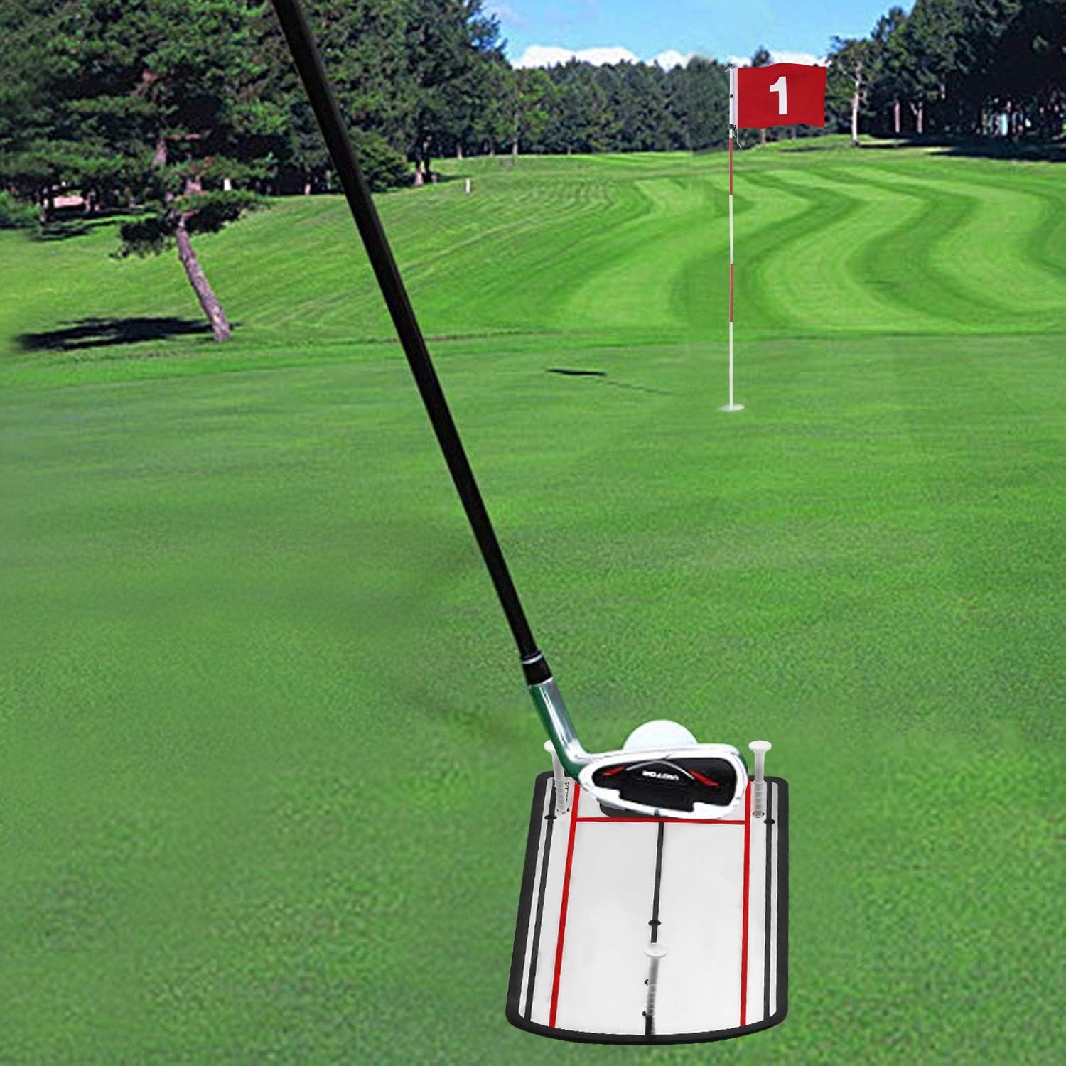 KINGTOP Golf Putting Alignment Mirror, Portable Swing Training Aids, Practice Putting Alignment Aid, Travel Size 12”L x 6”W : Sports & Outdoors