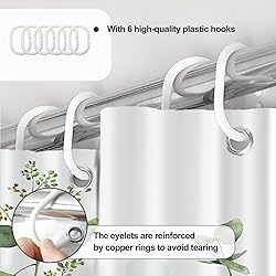 AWERT Small Half Size Stall Shower Curtain with 6