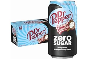 LOUISIANA PANTRY Dr. Pepper Creamy Coconut 12 Ounce Cans or 20 Ounce Bottles (12 Pack 12oz, Dr. Pepper Creamy Coconut Zero Sugar)