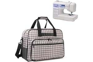 Yarwo Sewing Machine Tote Bag, Universal Portable Carrying Case with Anti-slip Padded Bottom Compatible with Most Standard Sewing Machine and Supplies, Gray Dots