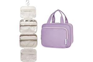 Narwey Hanging Toiletry Bag for Women Travel Makeup Bag Organizer Toiletries Bag for Travel Size Essentials Accessories Cosmetics (Purple (Medium))