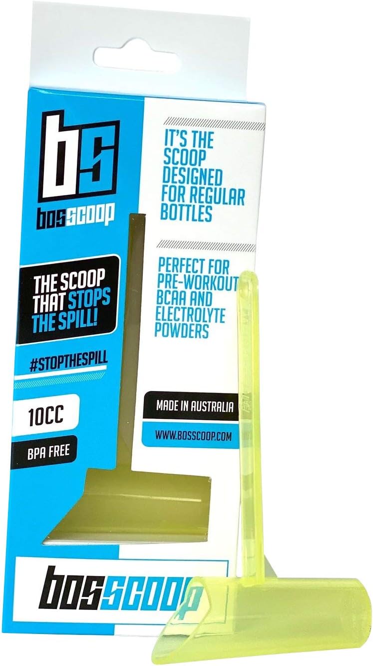 Bosscoop No Spill Water Bottle Scoop for Supplements, Protein Powder, Pre-Workout and More [BPA Free]