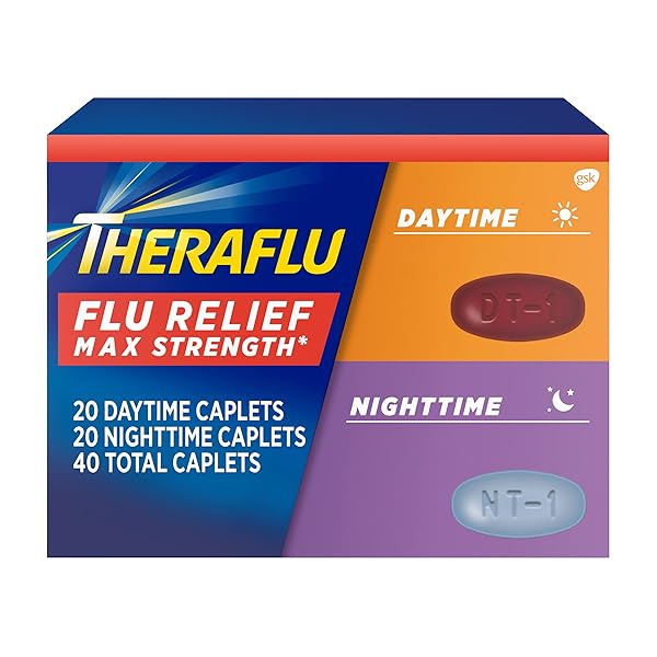 THERAFLU MAX STRENGTH FLU SYMPTOM RELIEF – 20 CAPLETS PLUS THERAFLU MAX STRENGTH NIGHTTIME FLU MEDICINE FOR FLU SYMPTOM RELIEF- 20 CAPLETS COMBO PACK