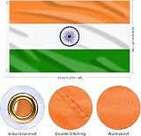 AhfuLife India Flag 5ft x 3ft Polyester Dual Grommets Brass Eyelets view 2