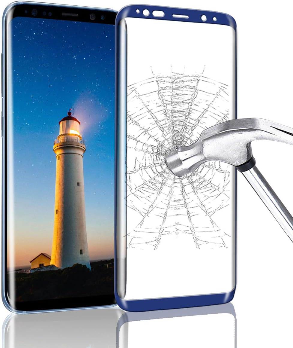 ORLEGOL Galaxy S8 Plus Screen Protector, Samsung S8+ Tempered Glass Ultra High Definition Invisible Film Anti-Fingerprint Screen Protector for Samsung Galaxy S8 Plus(Blue)