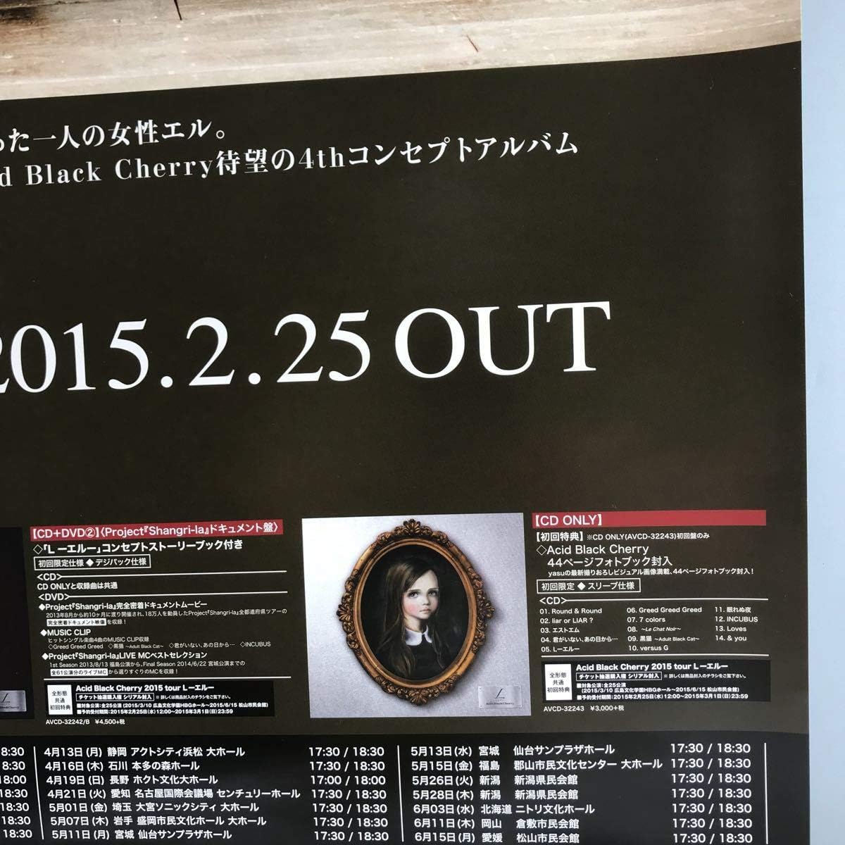 Amazon Tl6429 品 Acid Black Cherry 4th Album L B2ポスター 0526 おもちゃ ホビー